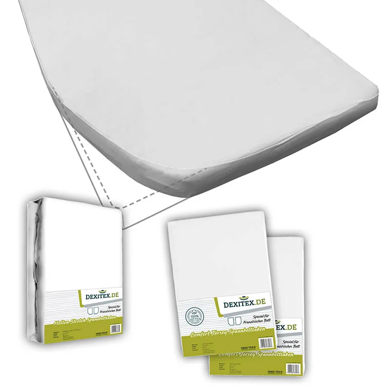 Textilkit Französisches Bett - 1 Flanell mit 2 Spannbettlaken - links