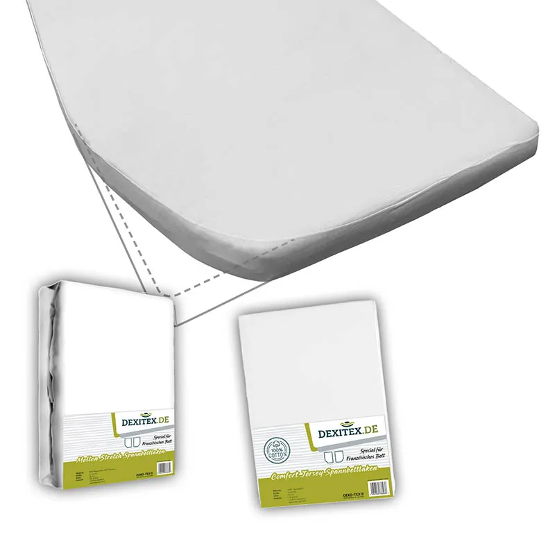 Premium Jersey-Spannbettlaken – 100% Baumwolle, 180x200 Cm, Weiß