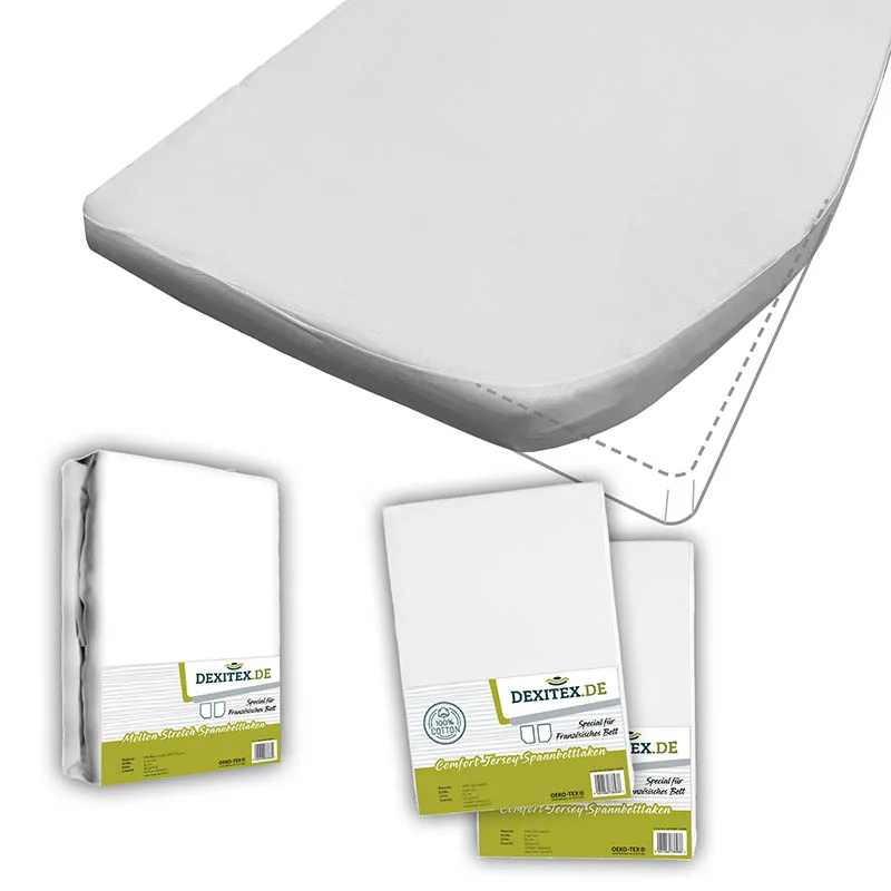 Textilpaket Französisches Bett - 1 Molton mit 2 Spannbettlaken - Rechts