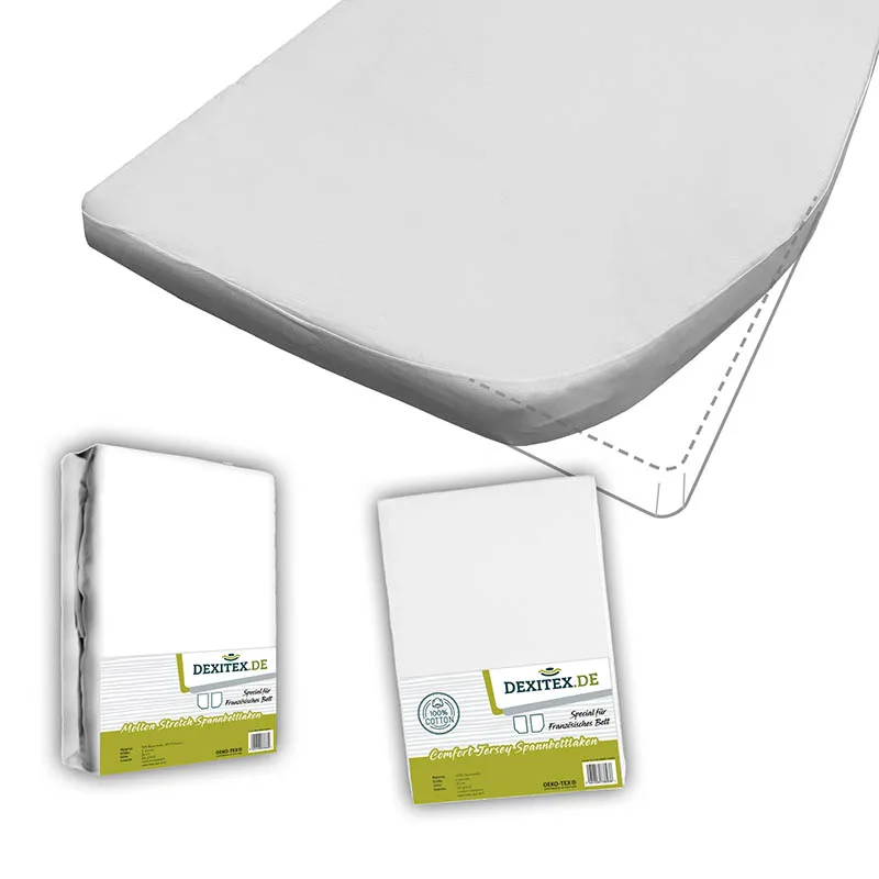 Textilpaket Französisches Bett - 1 Spannbettlaken und 1 Molton - Rechts