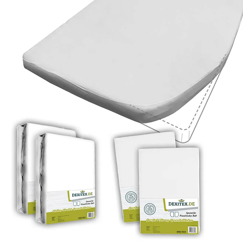 Textilset Französisches Bett - 2 Moltons und 2 Spannbettlaken - rechts