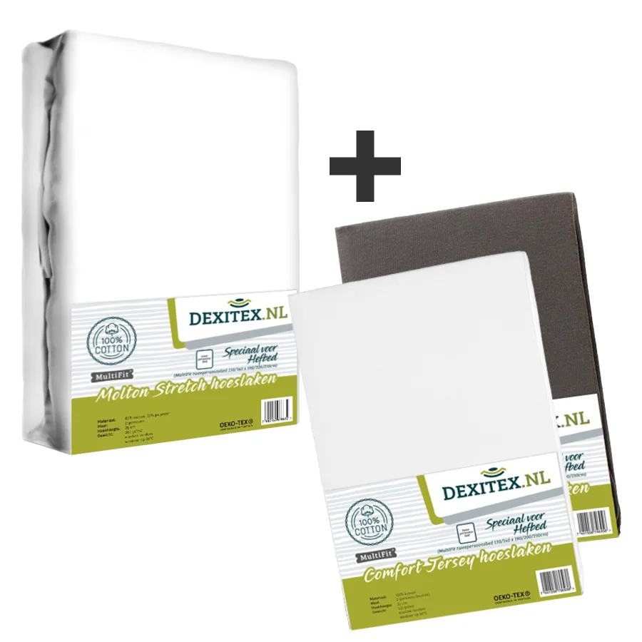 Textilpaket Hebebett 1 Molton + 2 Jersey-Spannbetttücher