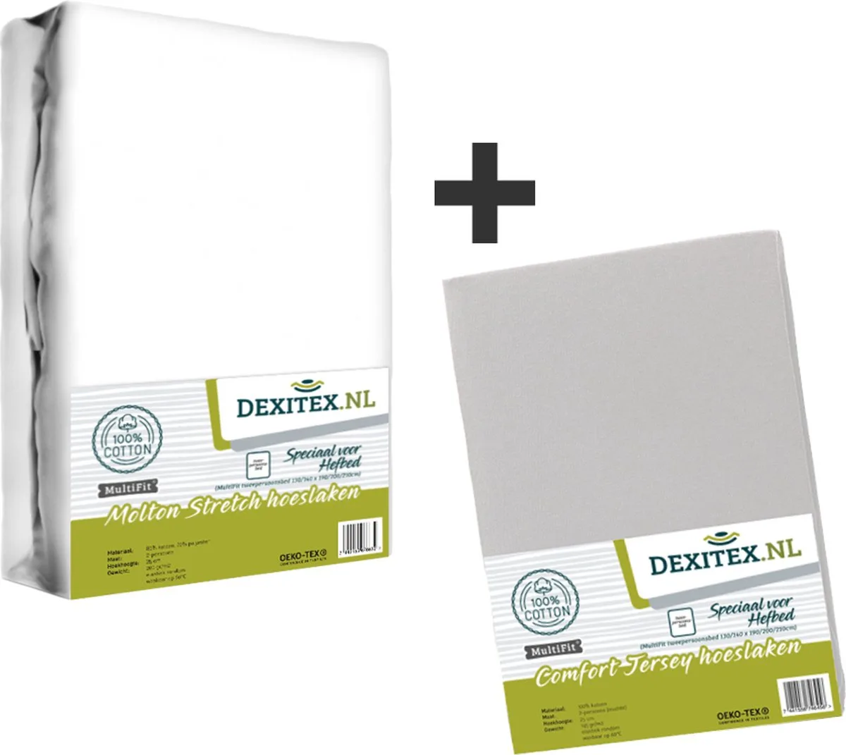 molton met lichtgrijs hefbed